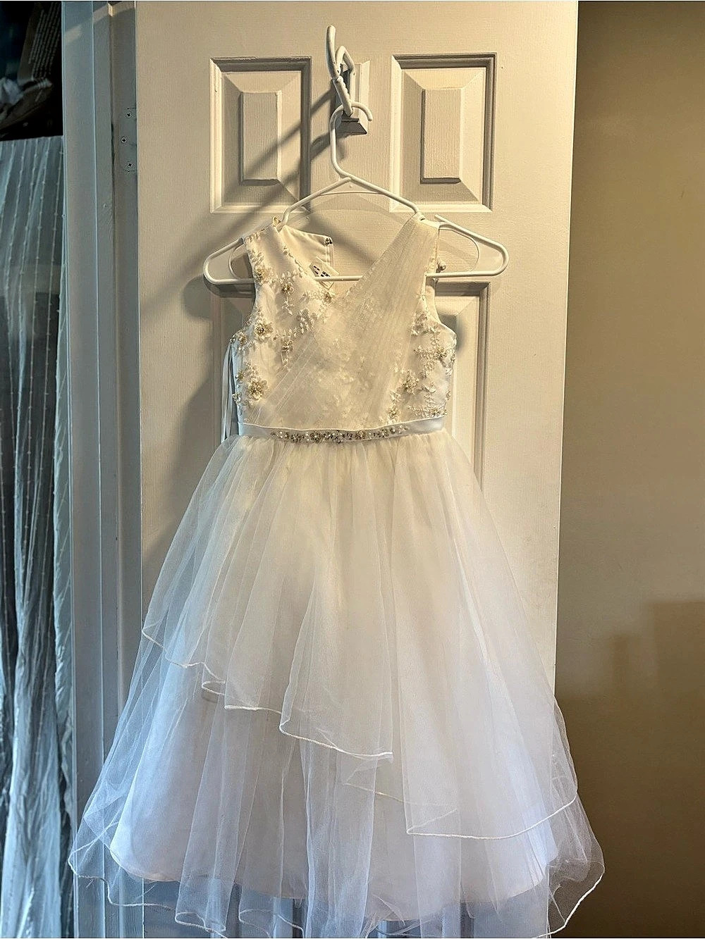 Girls Formal Flower Tulle Dress Like New